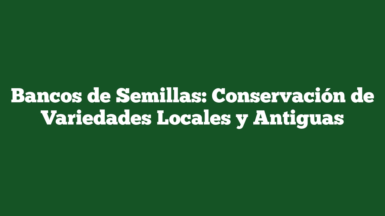 Bancos de Semillas: Conservación de Variedades Locales y Antiguas