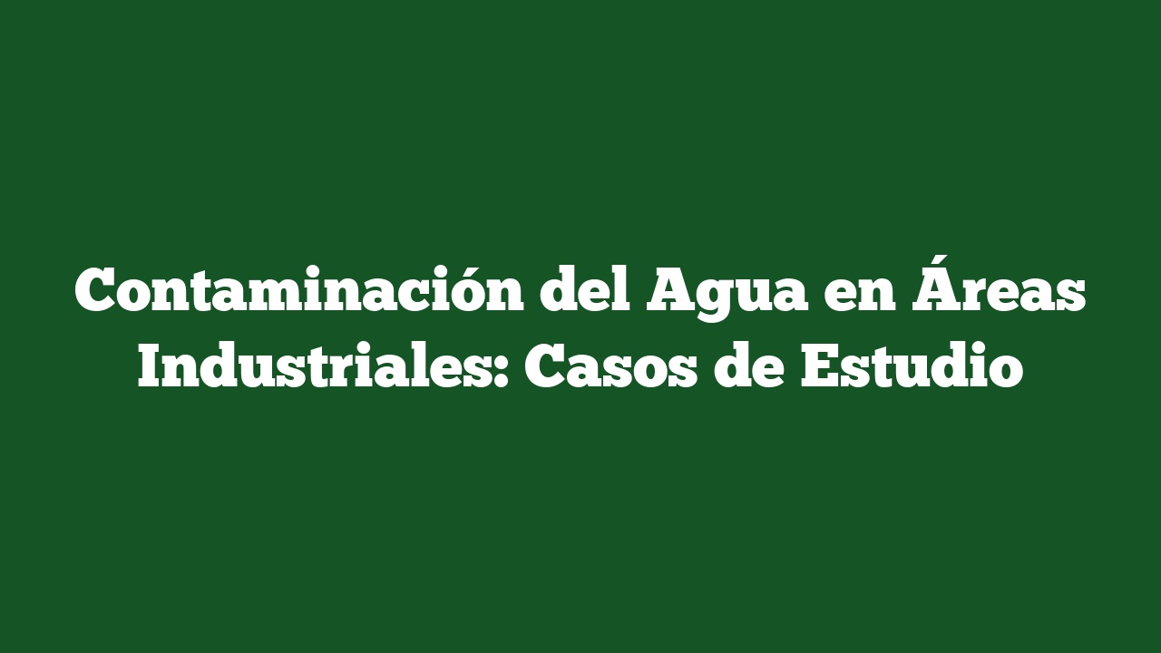 Contaminación del Agua en Áreas Industriales: Casos de Estudio