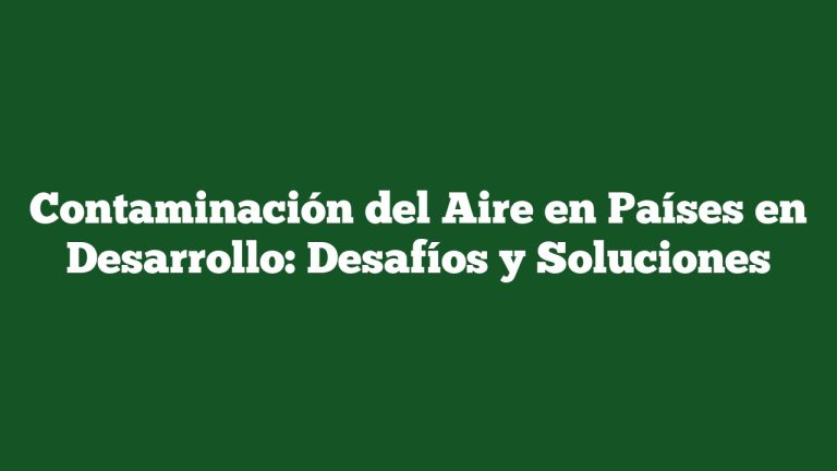 Imagen de Contaminación del Aire en Países en Desarrollo: Desafíos y Soluciones Contaminación del Aire en Países en Desarrollo: Desafíos y Soluciones
