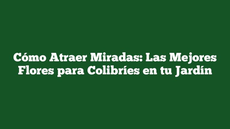 Imagen de Cómo Atraer Miradas: Las Mejores Flores para Colibríes en tu Jardín Cómo Atraer Miradas: Las Mejores Flores para Colibríes en tu Jardín