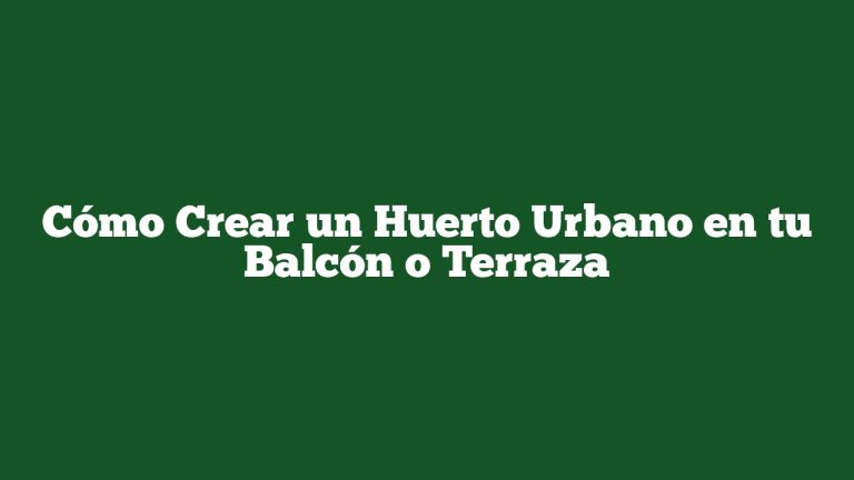 Imagen de Cómo Crear un Huerto Urbano en tu Balcón o Terraza Cómo Crear un Huerto Urbano en tu Balcón o Terraza