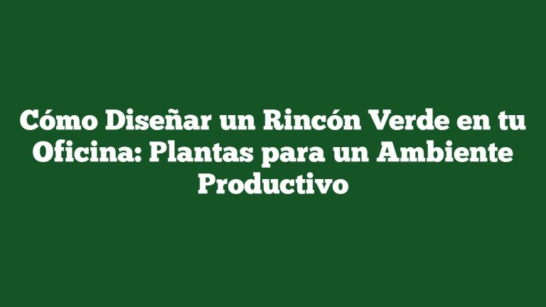 Imagen de Cómo Diseñar un Rincón Verde en tu Oficina: Plantas para un Ambiente Productivo Cómo Diseñar un Rincón Verde en tu Oficina: Plantas para un Ambiente Productivo