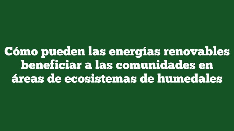 Imagen de Cómo pueden las energías renovables beneficiar a las comunidades en áreas de ecosistemas de humedales Cómo pueden las energías renovables beneficiar a las comunidades en áreas de ecosistemas de humedales