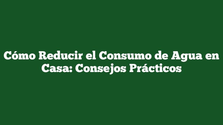 Imagen de Cómo Reducir el Consumo de Agua en Casa: Consejos Prácticos Cómo Reducir el Consumo de Agua en Casa: Consejos Prácticos