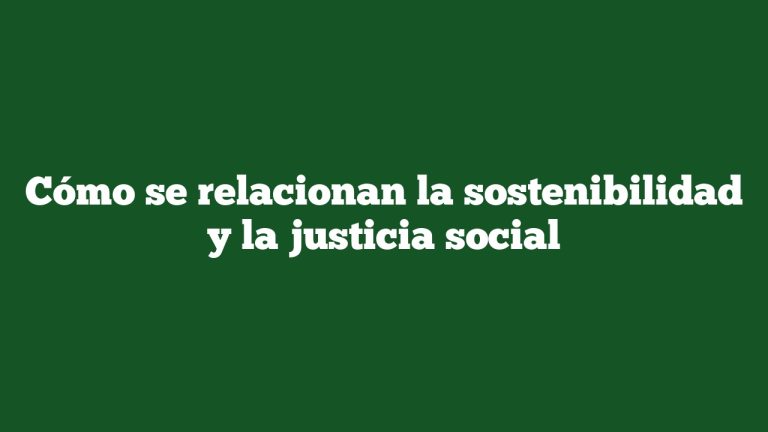 Imagen de Cómo se relacionan la sostenibilidad y la justicia social Cómo se relacionan la sostenibilidad y la justicia social
