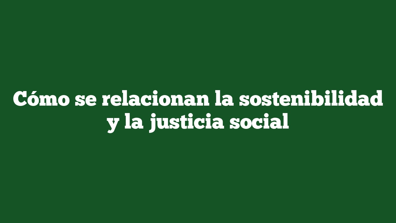 Cómo se relacionan la sostenibilidad y la justicia social