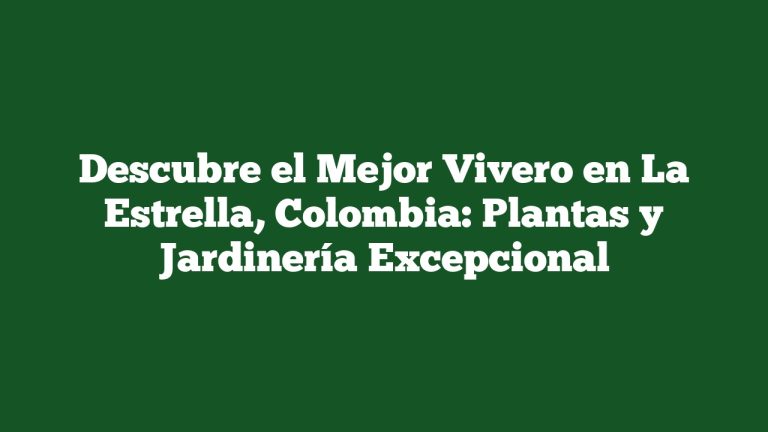 Imagen de Descubre el Mejor Vivero en La Estrella, Colombia: Plantas y Jardinería Excepcional Descubre el Mejor Vivero en La Estrella, Colombia: Plantas y Jardinería Excepcional