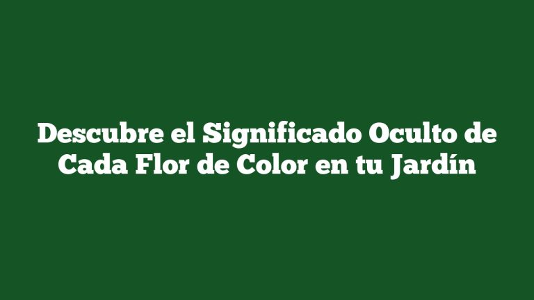 Imagen de Descubre el Significado Oculto de Cada Flor de Color en tu Jardín Descubre el Significado Oculto de Cada Flor de Color en tu Jardín