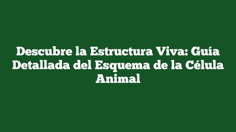 Imagen de Descubre la Estructura Viva: Guía Detallada del Esquema de la Célula Animal Descubre la Estructura Viva: Guía Detallada del Esquema de la Célula Animal