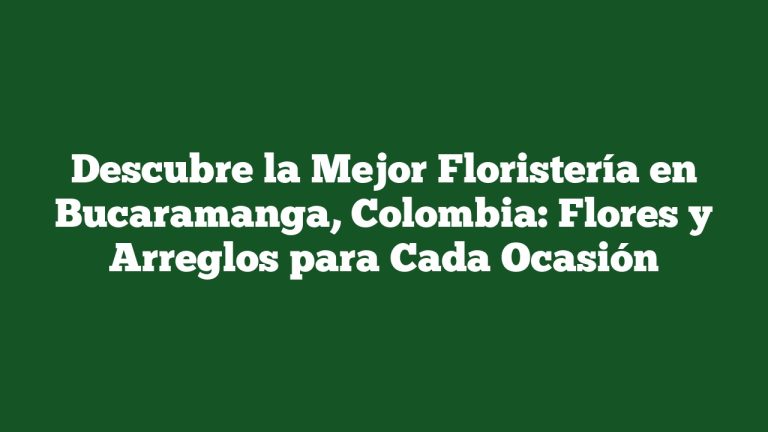 Imagen de Descubre la Mejor Floristería en Bucaramanga, Colombia: Flores y Arreglos para Cada Ocasión Descubre la Mejor Floristería en Bucaramanga, Colombia: Flores y Arreglos para Cada Ocasión