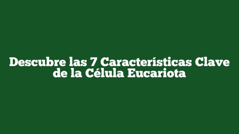 Imagen de Descubre las 7 Características Clave de la Célula Eucariota Descubre las 7 Características Clave de la Célula Eucariota