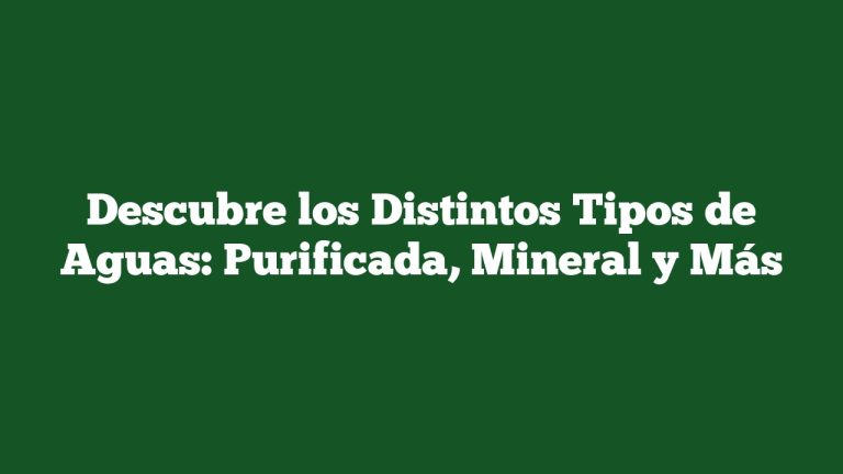 Imagen de Descubre los Distintos Tipos de Aguas: Purificada, Mineral y Más Descubre los Distintos Tipos de Aguas: Purificada, Mineral y Más