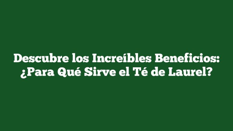 Imagen de Descubre los Increíbles Beneficios: ¿Para Qué Sirve el Té de Laurel? Descubre los Increíbles Beneficios: ¿Para Qué Sirve el Té de Laurel?