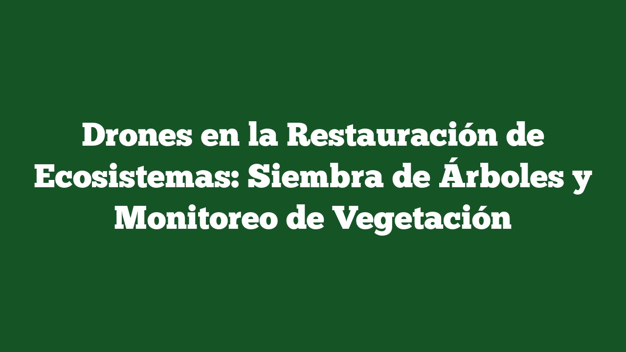 Drones en la Restauración de Ecosistemas: Siembra de Árboles y Monitoreo de Vegetación