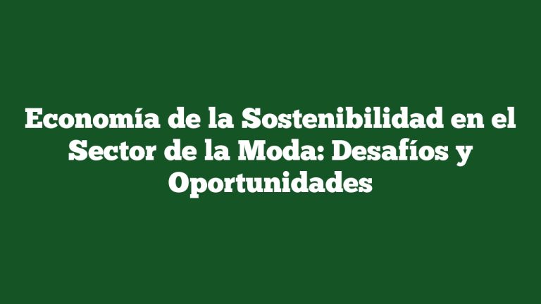 Imagen de Economía de la Sostenibilidad en el Sector de la Moda: Desafíos y Oportunidades Economía de la Sostenibilidad en el Sector de la Moda: Desafíos y Oportunidades