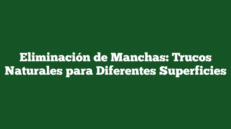 Imagen de Eliminación de Manchas: Trucos Naturales para Diferentes Superficies Eliminación de Manchas: Trucos Naturales para Diferentes Superficies
