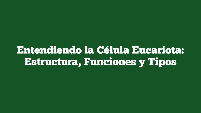 Entendiendo la Célula Eucariota: Estructura, Funciones y Tipos
