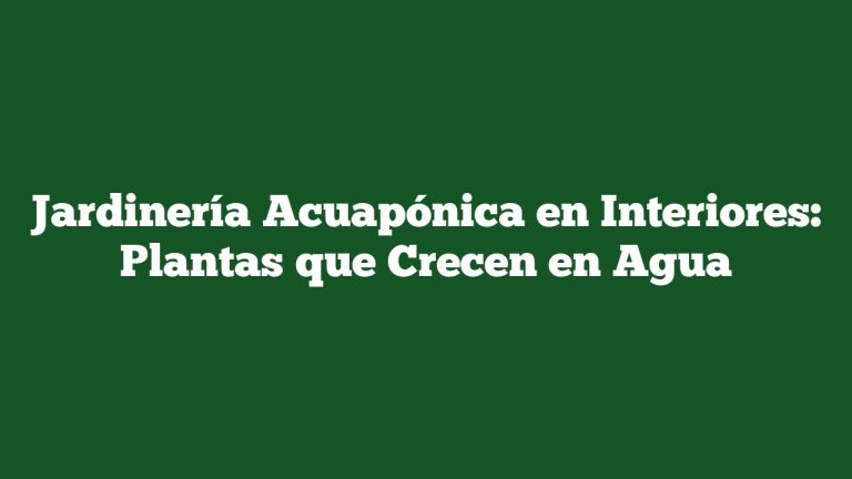 Imagen de Jardinería Acuapónica en Interiores: Plantas que Crecen en Agua Jardinería Acuapónica en Interiores: Plantas que Crecen en Agua
