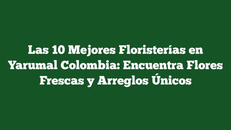Imagen de Las 10 Mejores Floristerías en Yarumal Colombia: Encuentra Flores Frescas y Arreglos Únicos Las 10 Mejores Floristerías en Yarumal Colombia: Encuentra Flores Frescas y Arreglos Únicos