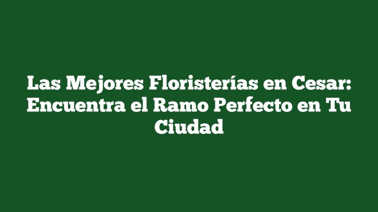 Imagen de Las Mejores Floristerías en Cesar: Encuentra el Ramo Perfecto en Tu Ciudad Las Mejores Floristerías en Cesar: Encuentra el Ramo Perfecto en Tu Ciudad