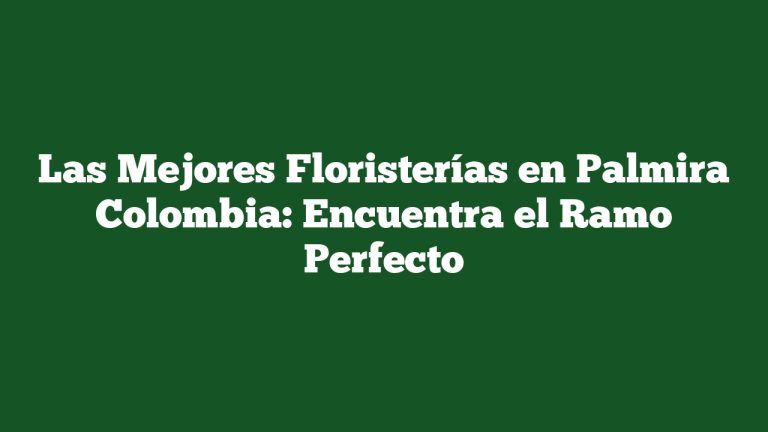 Imagen de Las Mejores Floristerías en Palmira Colombia: Encuentra el Ramo Perfecto Las Mejores Floristerías en Palmira Colombia: Encuentra el Ramo Perfecto