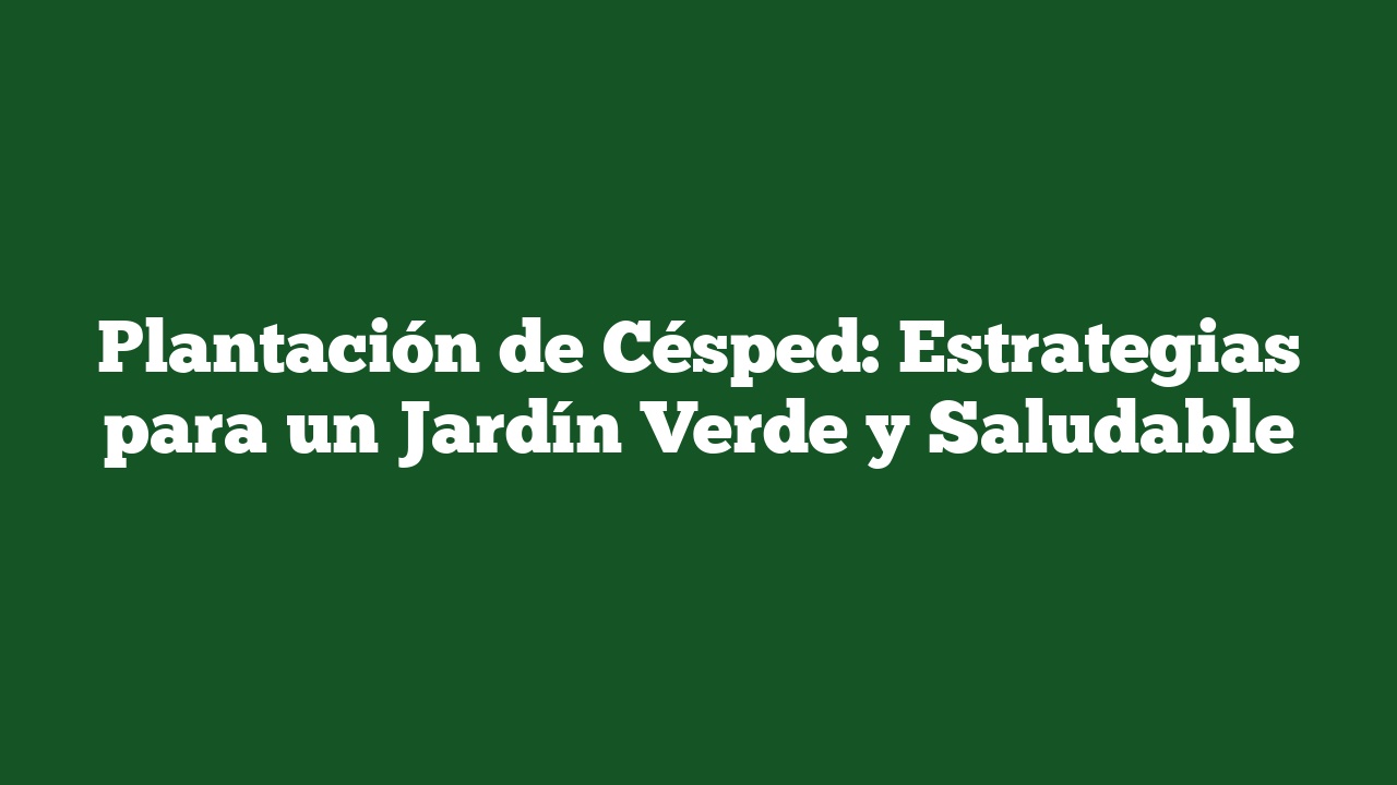 Plantación de Césped: Estrategias para un Jardín Verde y Saludable