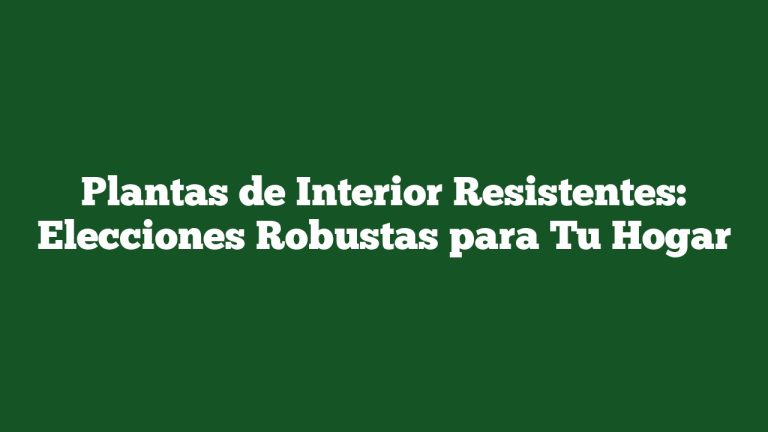 Imagen de Plantas de Interior Resistentes: Elecciones Robustas para Tu Hogar Plantas de Interior Resistentes: Elecciones Robustas para Tu Hogar