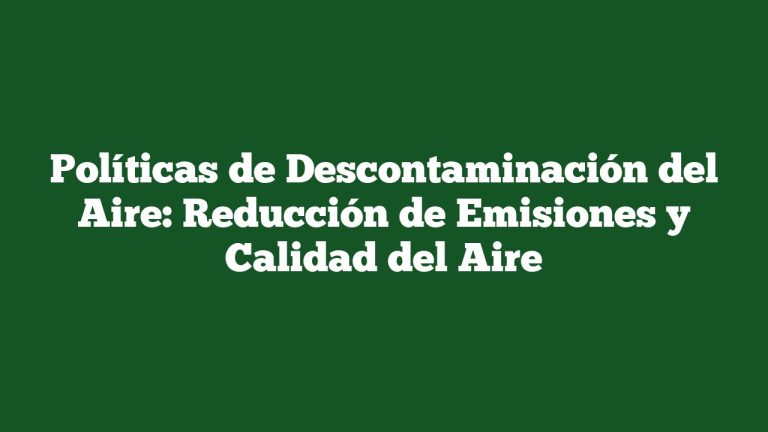 Imagen de Políticas de Descontaminación del Aire: Reducción de Emisiones y Calidad del Aire Políticas de Descontaminación del Aire: Reducción de Emisiones y Calidad del Aire