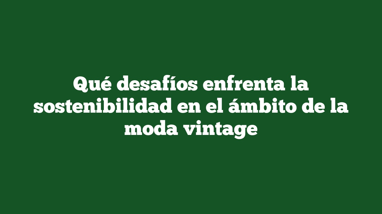 Qué desafíos enfrenta la sostenibilidad en el ámbito de la moda vintage