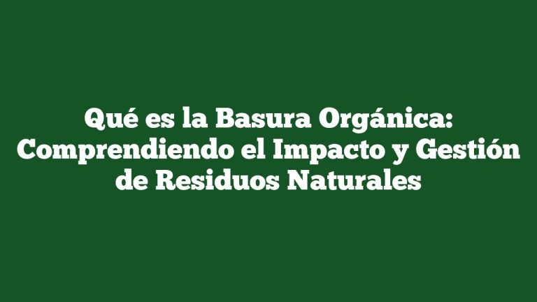 Imagen de Qué es la Basura Orgánica: Comprendiendo el Impacto y Gestión de Residuos Naturales Qué es la Basura Orgánica: Comprendiendo el Impacto y Gestión de Residuos Naturales