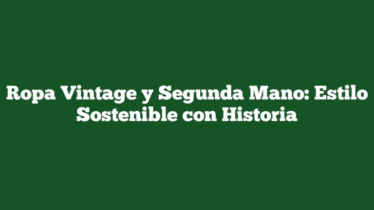 Imagen de Ropa Vintage y Segunda Mano: Estilo Sostenible con Historia Ropa Vintage y Segunda Mano: Estilo Sostenible con Historia