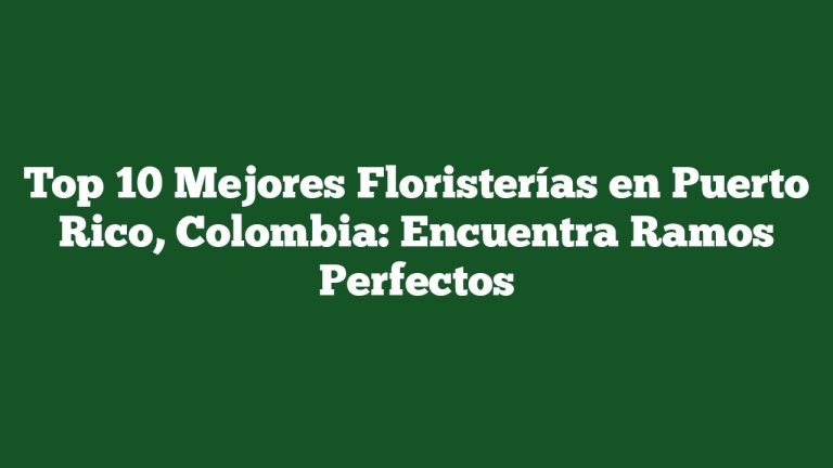 Top 10 Mejores Floristerías en Puerto Rico, Colombia: Encuentra Ramos Perfectos