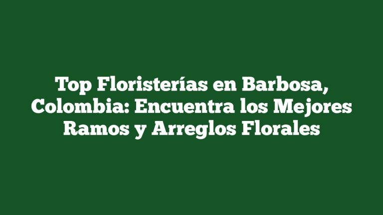 Imagen de Top Floristerías en Barbosa, Colombia: Encuentra los Mejores Ramos y Arreglos Florales Top Floristerías en Barbosa, Colombia: Encuentra los Mejores Ramos y Arreglos Florales